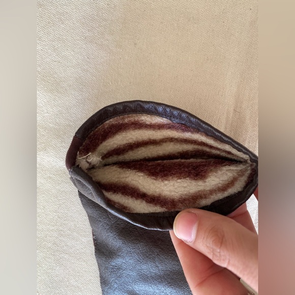 Brown Faux Leather Lined Driving Gloves 1 Long 1 Short 2 Pairs OSFM - Picture 9 of 9